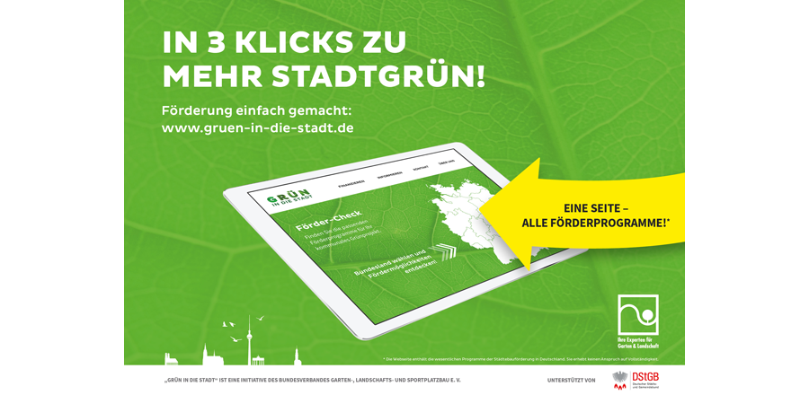 Kampagnenmotiv der neu ausgerichteten Initiative „Grün in die Stadt“ Kampagnenmotiv der neu ausgerichteten Initiative „Grün in die Stadt“