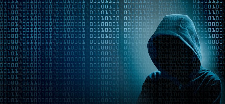 Ein Dark web Hacker mit  Kapuze