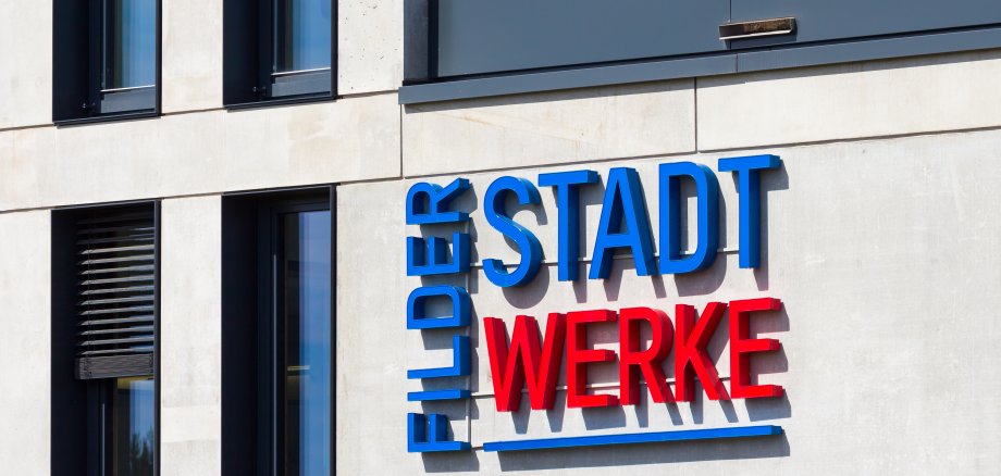 Stadtwerke Filderstadt / Filderstadtwerke Logo auf Fassade (Fild