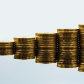 Gestapelte Münzen, Aufwärtstrend