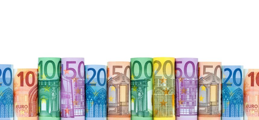 Euroscheine als Hintergrund