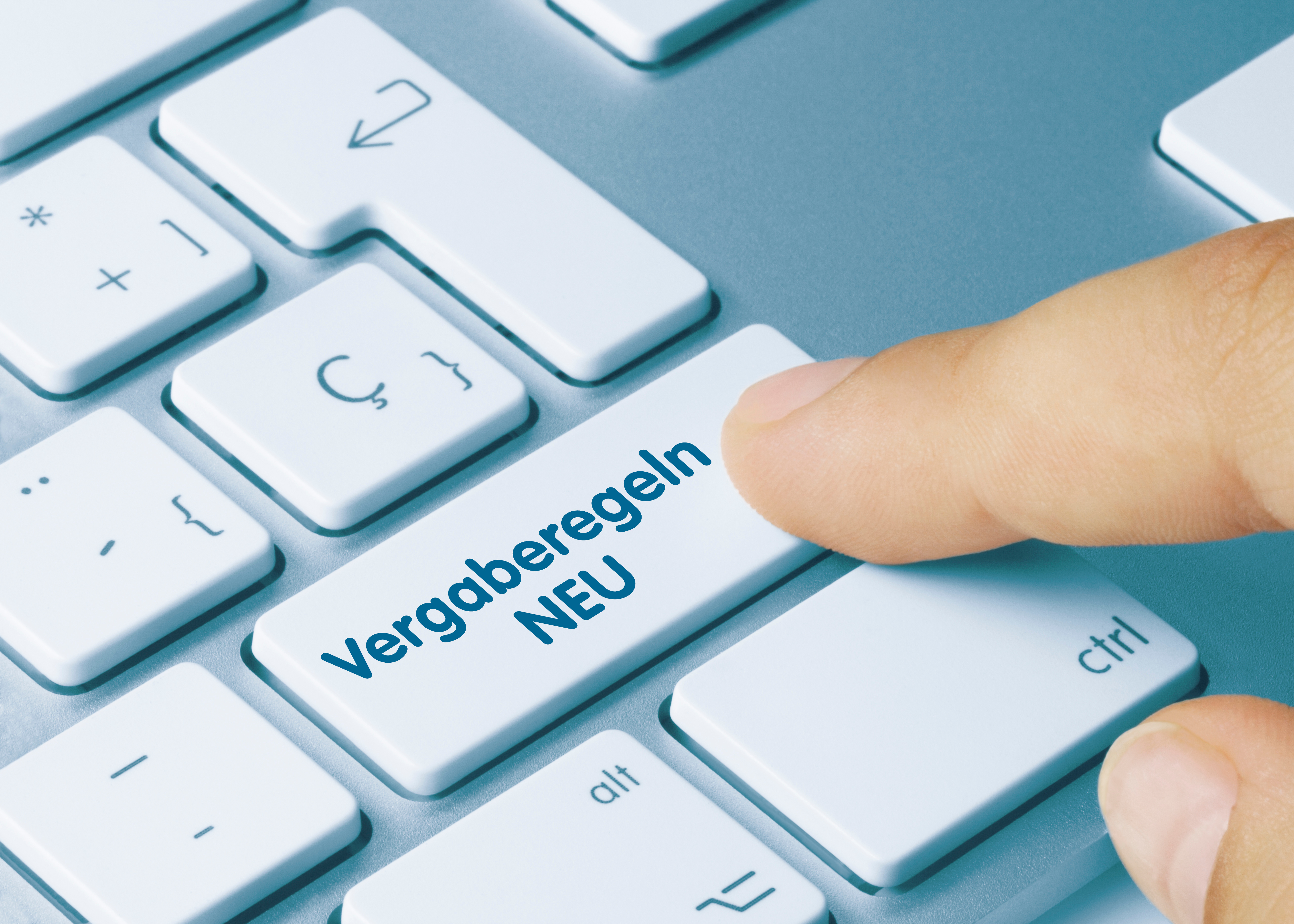 Vergaberegeln Neu Computer-Tastatur mit der Taste "Vergaberegeln Neu"