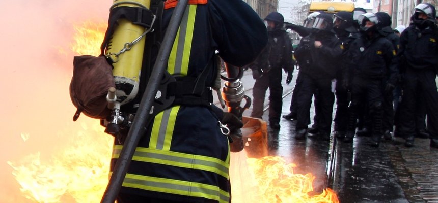 Demonstration gegen Naziaufmarsch in Dresden 