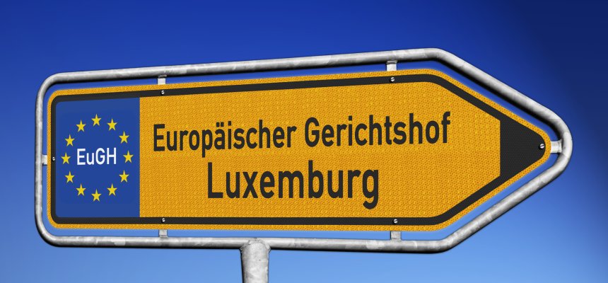 Schild Europischer Gerichtshof Luxemburg