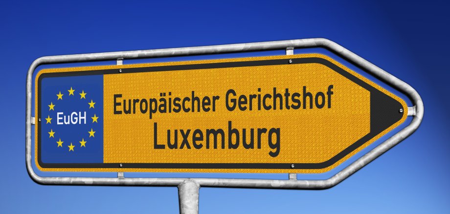 Schild Europischer Gerichtshof Luxemburg
