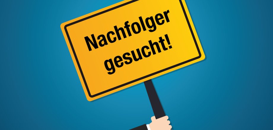 Nachfolger gesucht Schild Flat Design