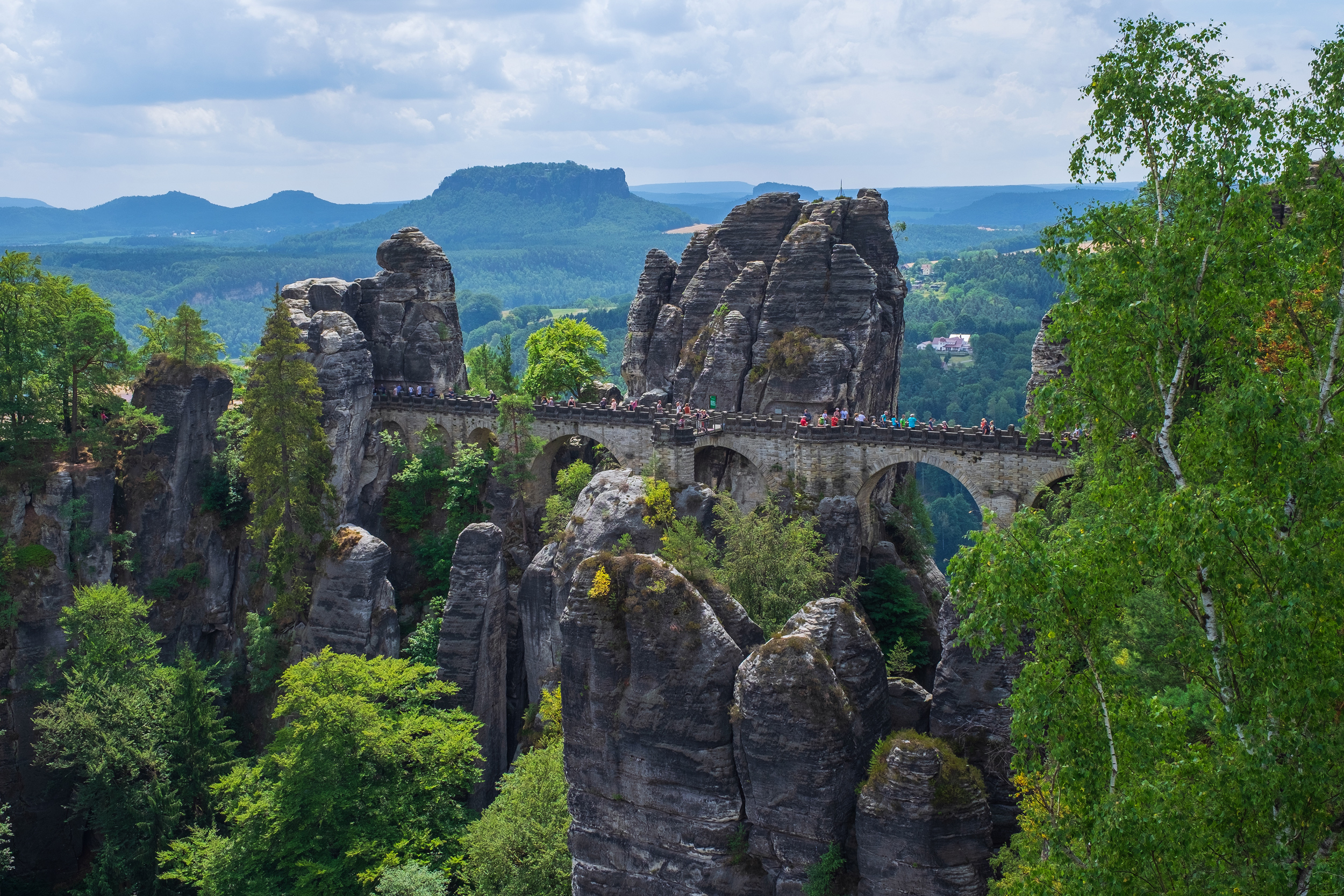 Die Felsenbrücke im Basteigebirge in der sächsischen Schweiz