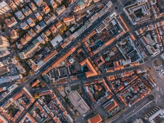 Luftaufnahme eines Wohnviertels von Stuttgart