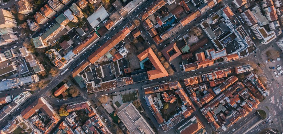 Luftaufnahme eines Wohnviertels von Stuttgart
