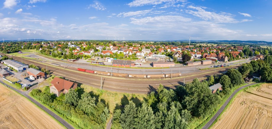 Luftbild - Panorama, Kleinstadt in Norddeutschland