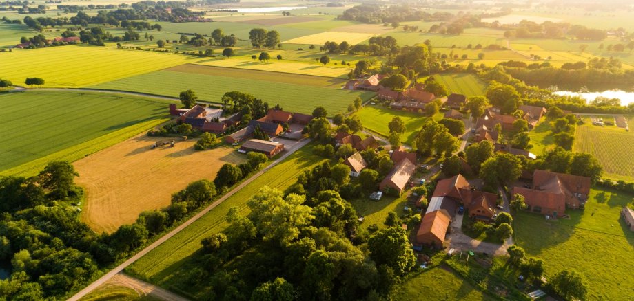 Ortschaft in Deutschland aus der Luft