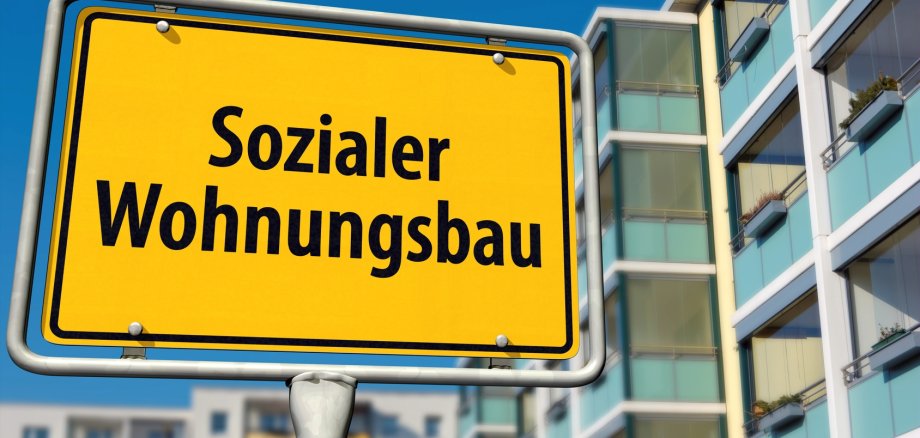 Schild Sozialer Wohnungsbau