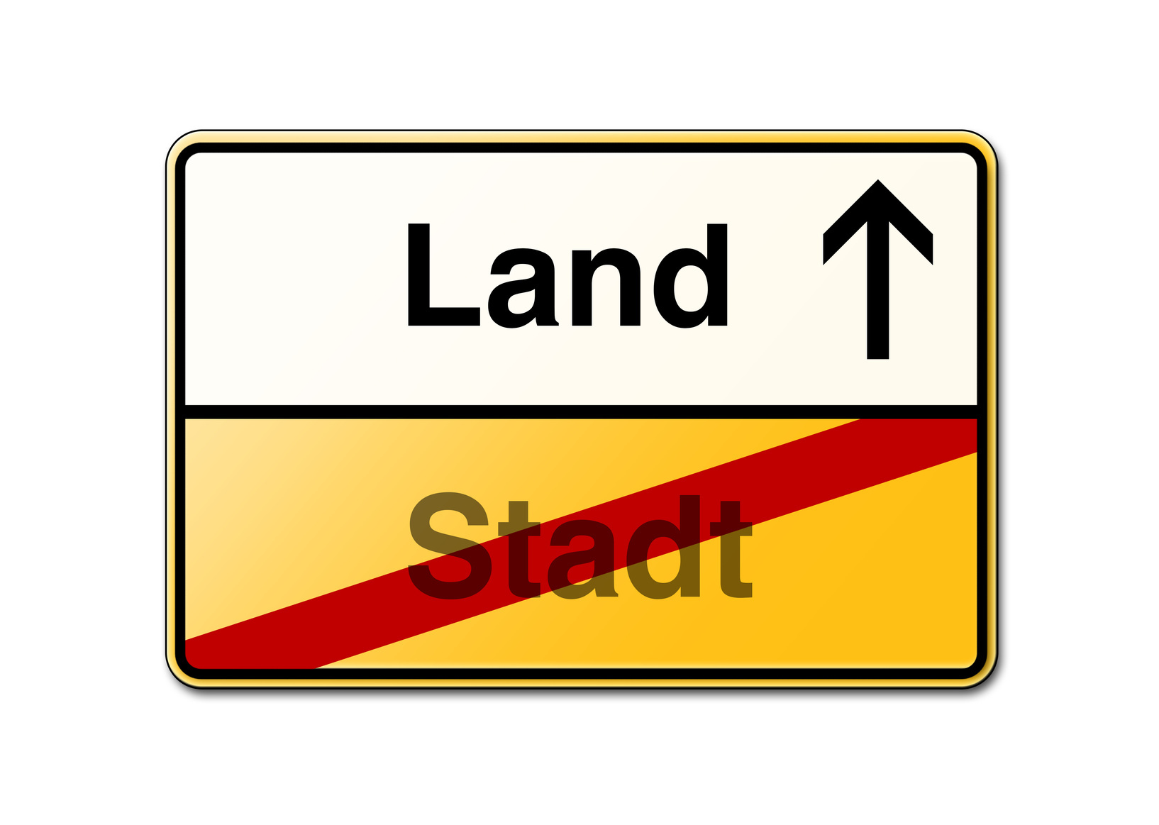 Von der Stadt aufs Land Schild