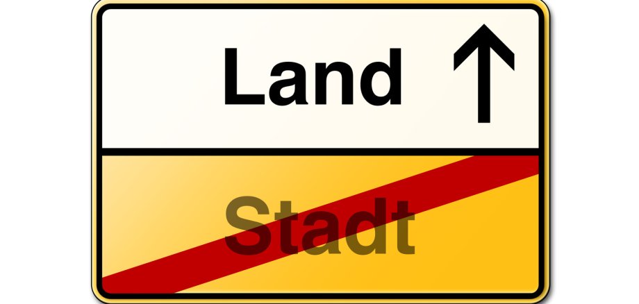 Von der Stadt aufs Land Schild