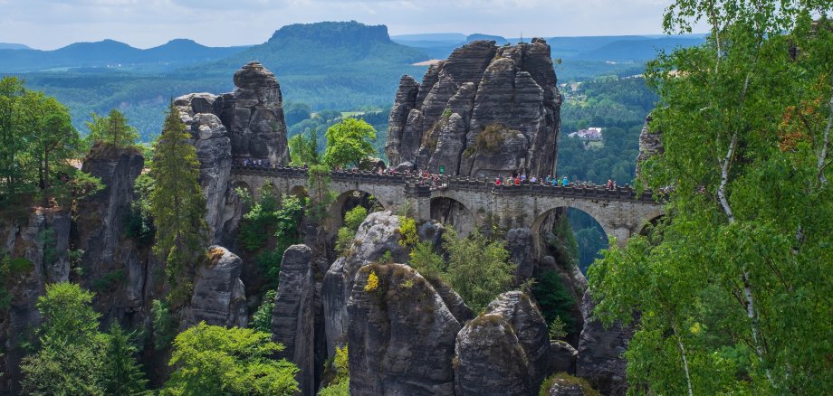 Die Felsenbrücke im Basteigebirge in der sächsischen Schweiz