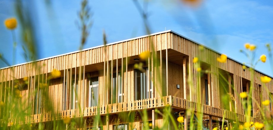 Holzhaus modern ökologisch Holzfassade in Natur
