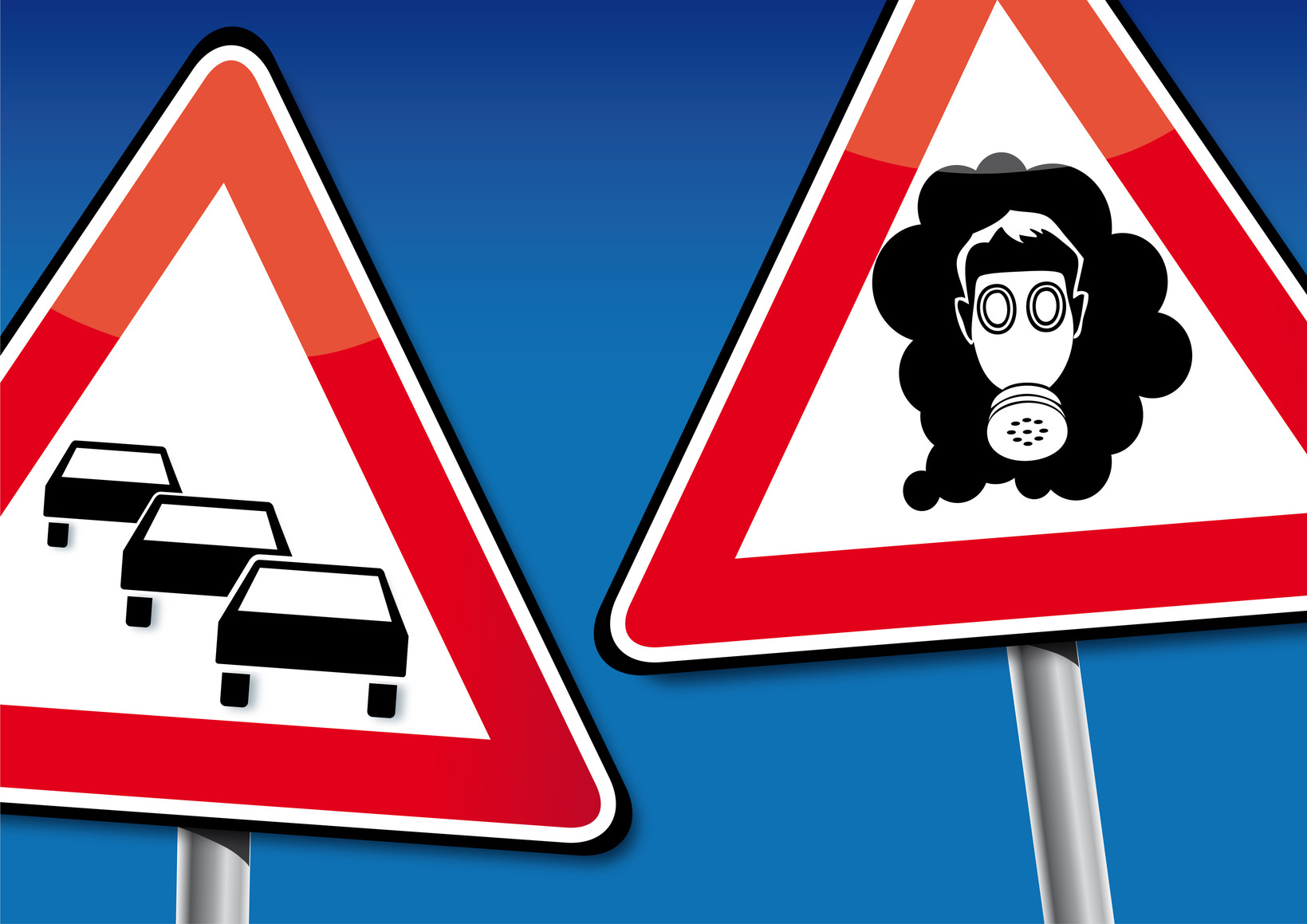 Achtung Feinstaub-Belastung und Smog - Schild