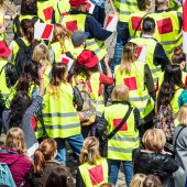 Demonstration von Streikteilnehmer:innen