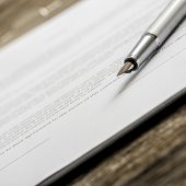 Closeup von Füller und Vertrag