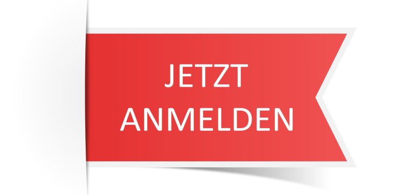 Schild Aufkleber jetzt anmelden
