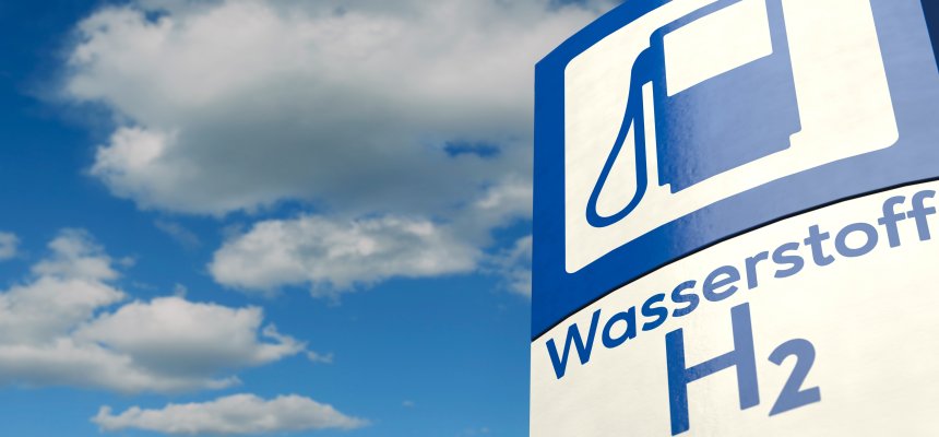Schild Wasserstoff-Tankstelle