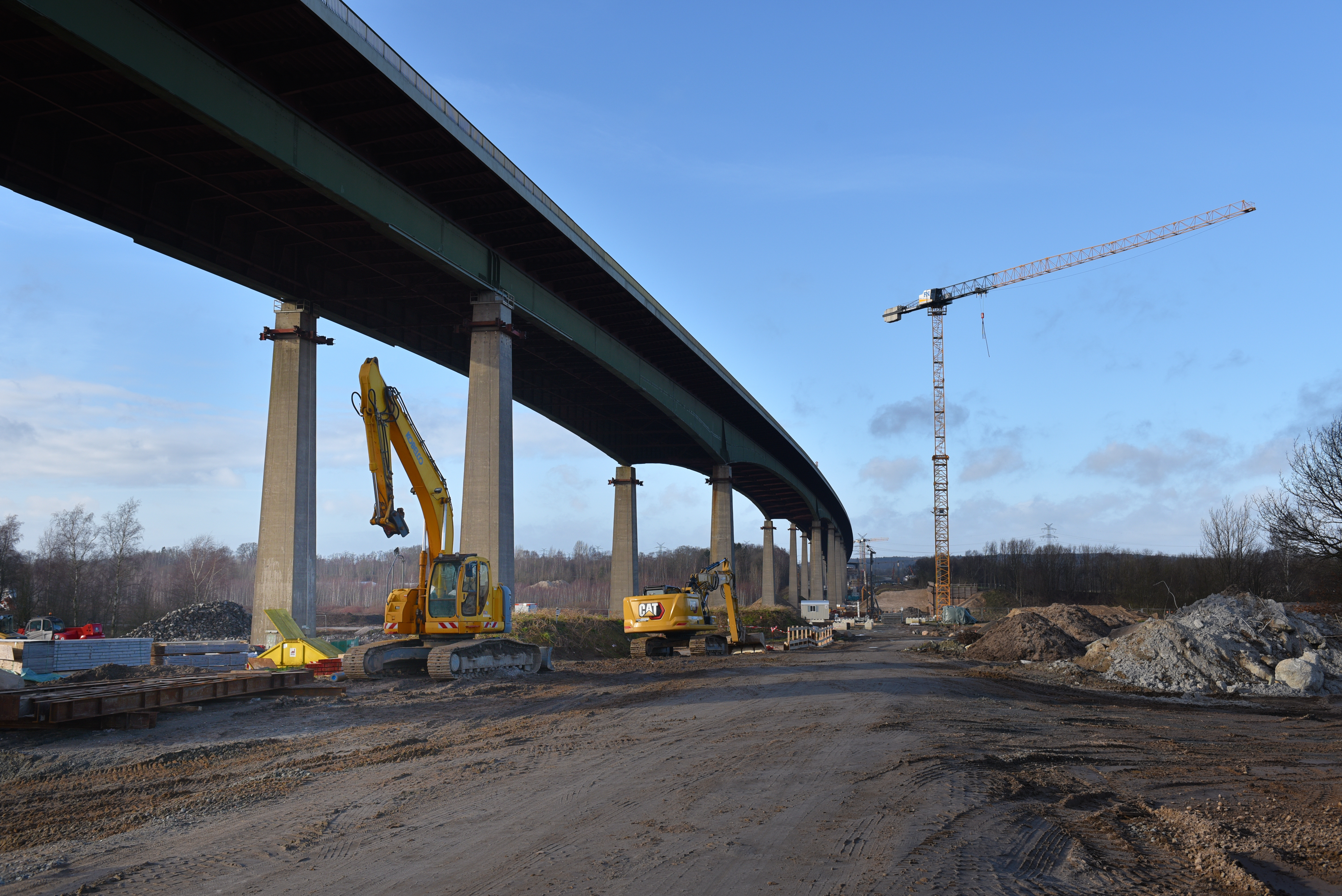 Baustelle an der Rader Hochbrücke Baustelle an der Rader Hochbrücke