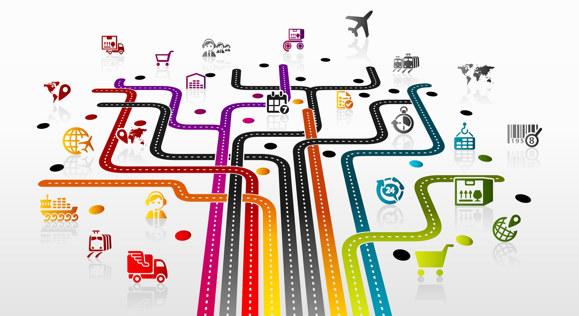 Abstract illustration with logistics infrastructure Bahnplan