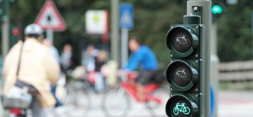 Fahrradampel zeigt grün