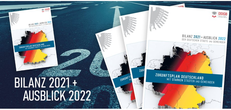 Titelblatt der DStGB-Dokumentation "Bilanz 2021 und Ausblick 2022"