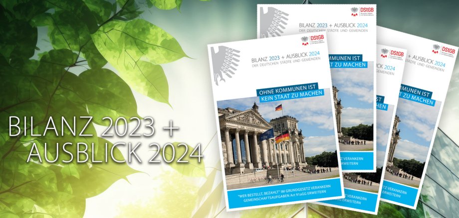 Fotocollage zur Veröffentlichung der DStGB-Dokumentation "Bilanz 2023 und Ausblick 2024".