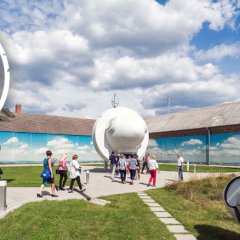 Hof des Neue Energien Forum im Dorf Feldheim