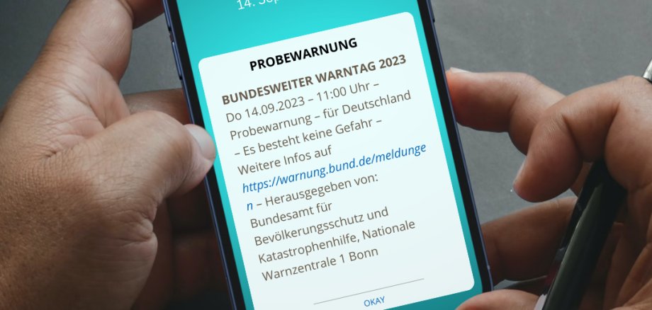 Bundesweiter Warntag: Probewarnung auf dem Smarthone