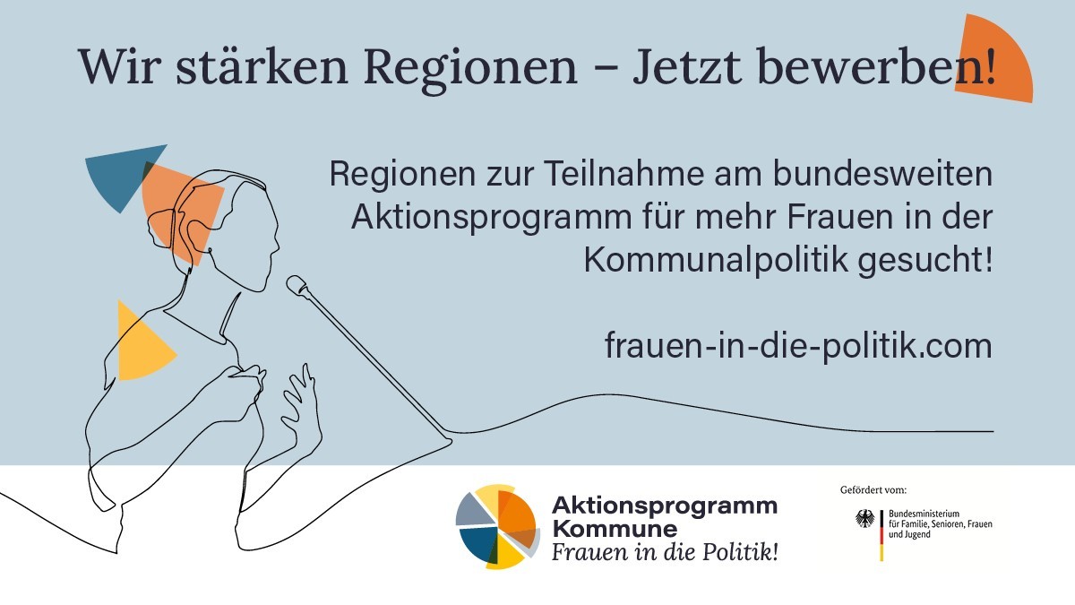 Werbegrafik für das Aktionsprogramm Frauen in die Kommunalpolitik