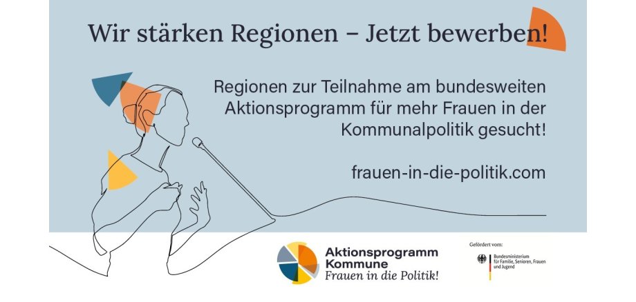 Werbegrafik für das Aktionsprogramm Frauen in die Kommunalpolitik